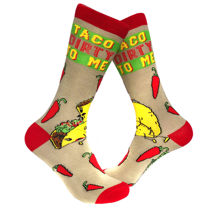 Funny Grey Womens Taco Dirty To Me Sock Nerdy Cinco De Mayo Food Tee