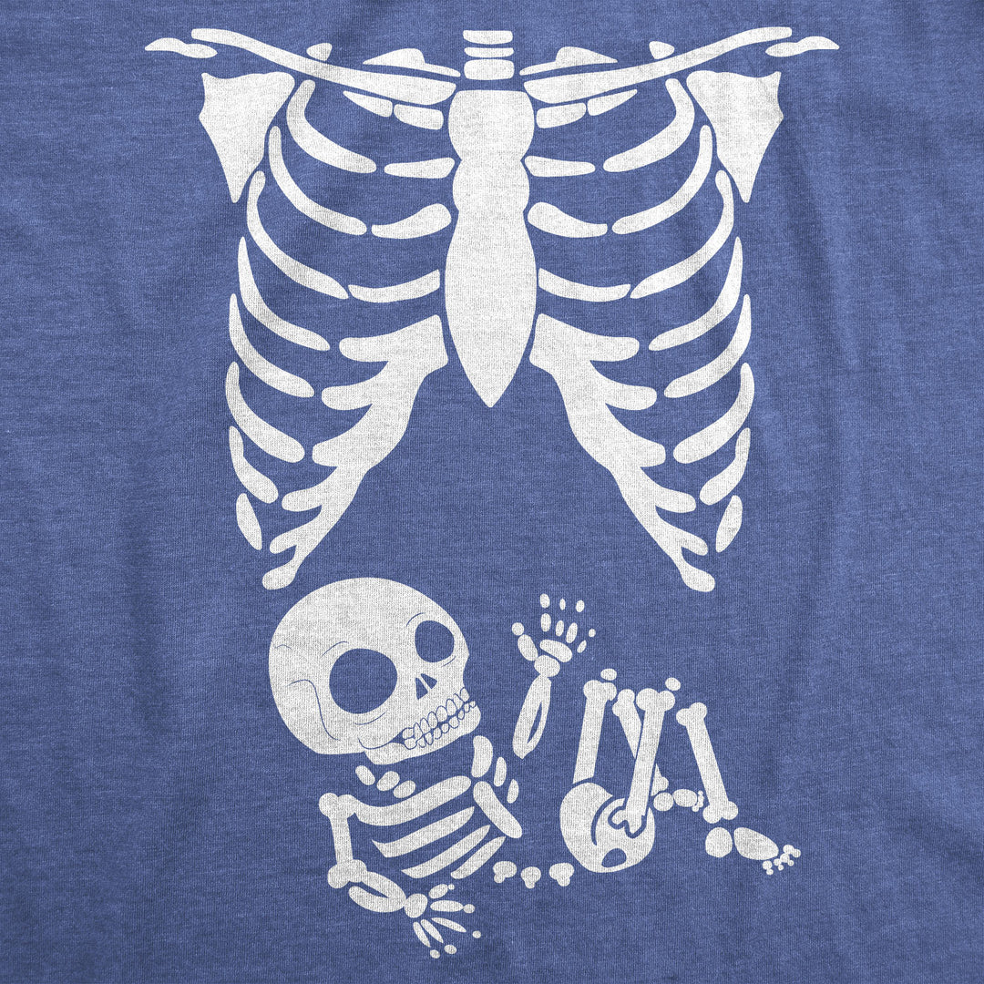 White Skeleton Rib Cage Maternity T Shirt