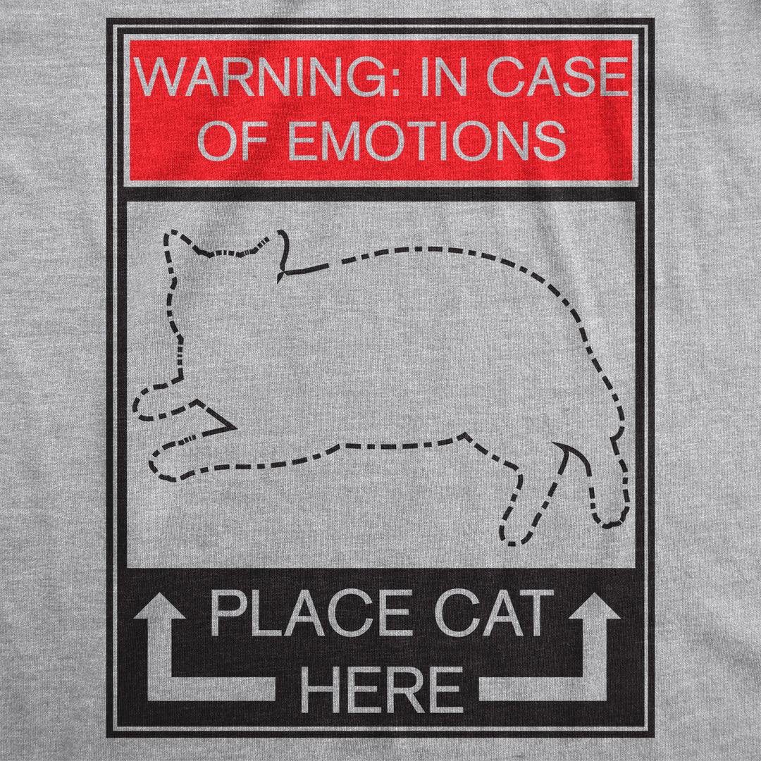 WARNING: In Case of Emotions, Place Cat Here Men's T Shirt