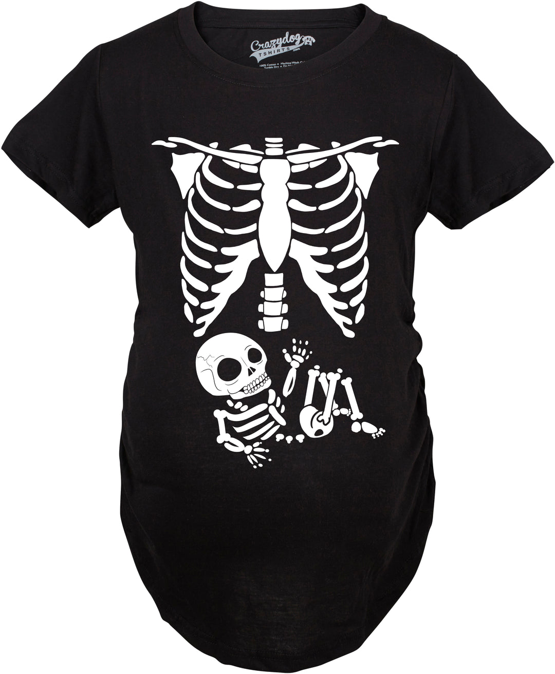 White Skeleton Rib Cage Maternity T Shirt