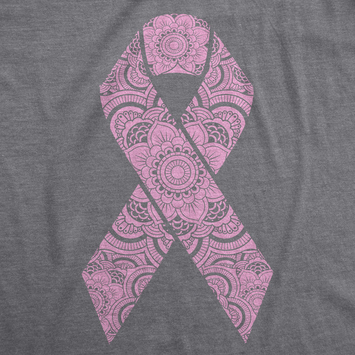 Floral Breast Cancer Ribbon Women's T Shirt