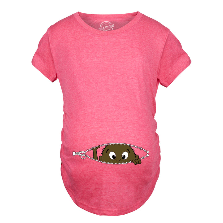 Funny African American Peeking Baby Maternity T Shirt Nerdy Peeking Tee