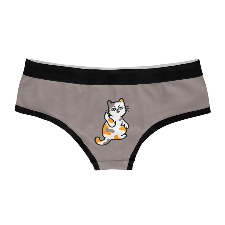 Cat Middle Finger Hipster Underwear