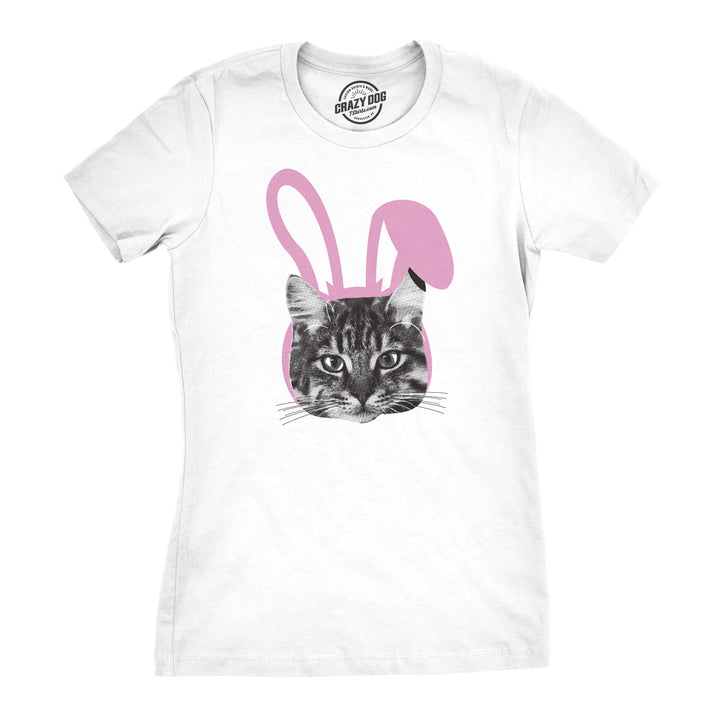 Funny White - Easter Cat Easter Cat Womens T Shirt Nerdy Easter Cat Tee