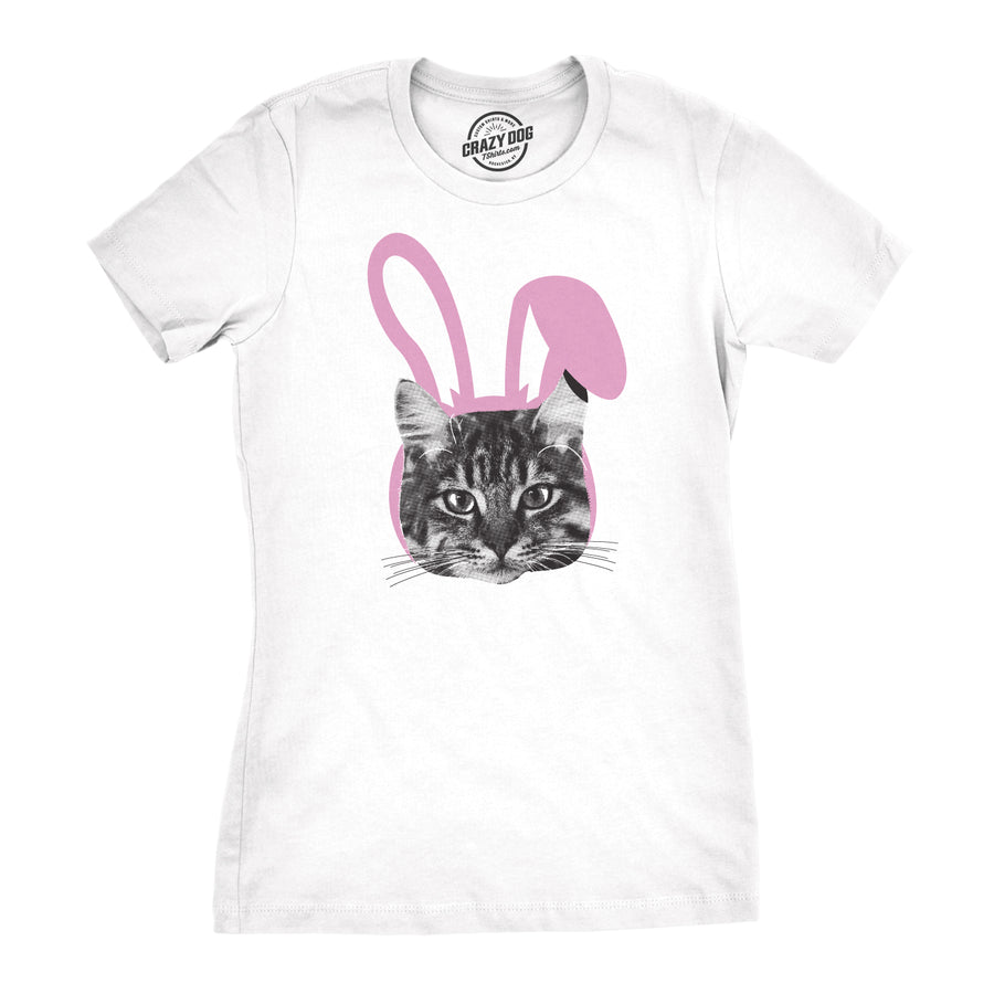 Funny White - Easter Cat Easter Cat Womens T Shirt Nerdy Easter Cat Tee