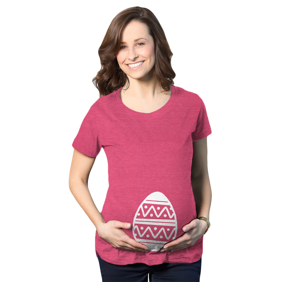 Funny Easter Egg Baby Bump Maternity T Shirt Nerdy Easter Tee