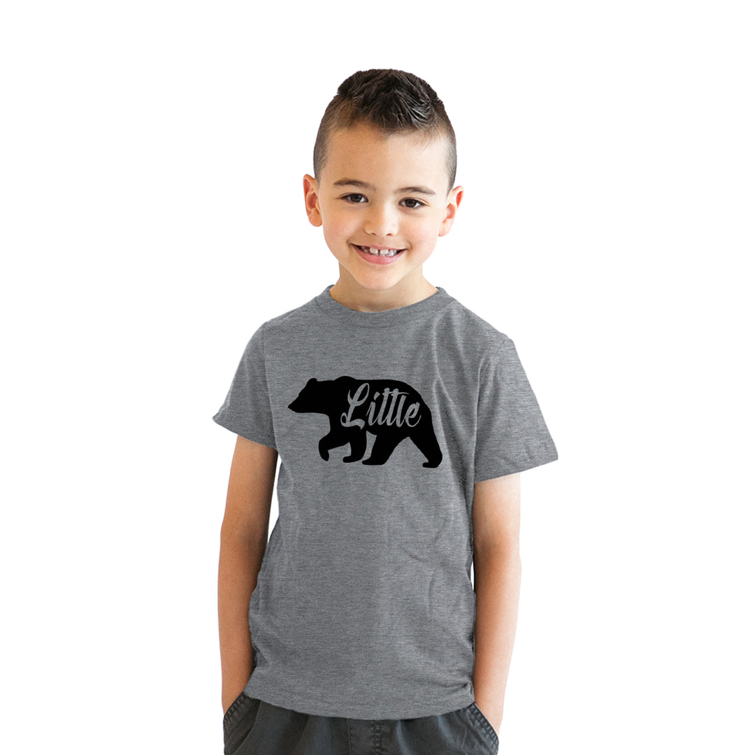 Funny Light Heather Grey Little Bear Youth T Shirt Nerdy Animal Tee