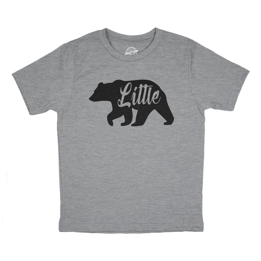 Funny Light Heather Grey Little Bear Toddler T Shirt Nerdy Animal Tee