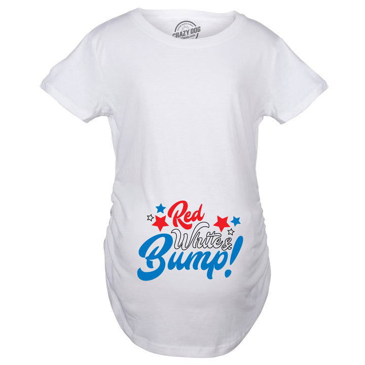 Red White And Bump Maternity T Shirt