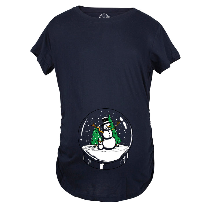 Snow Globe Snowman Maternity T Shirt