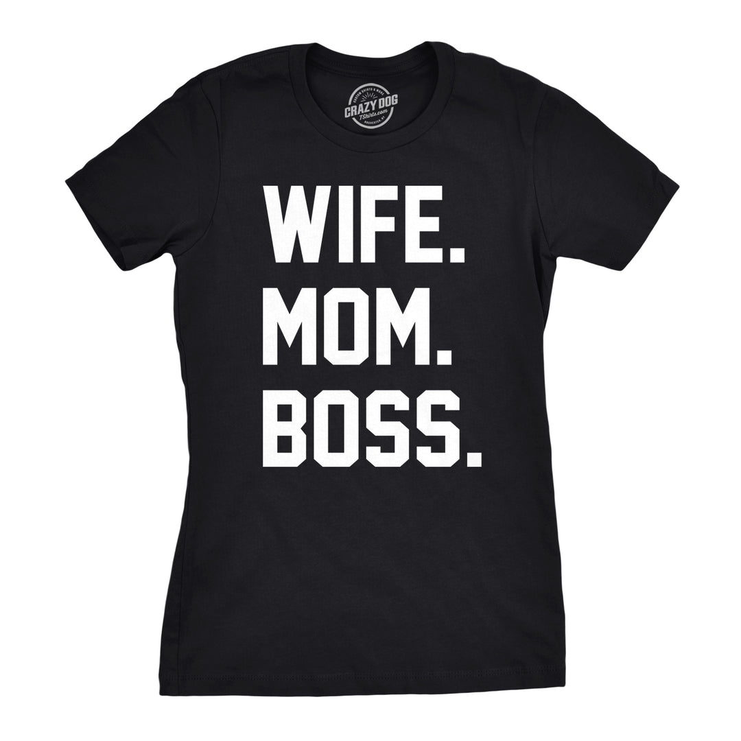 Funny Black Wife Mom Boss Womens T Shirt Nerdy Mother's Day office Tee