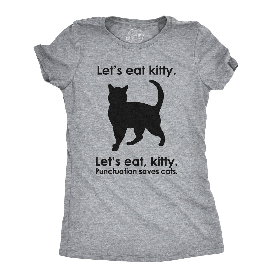 Funny Light Heather Grey Womens T Shirt Nerdy Cat Tee