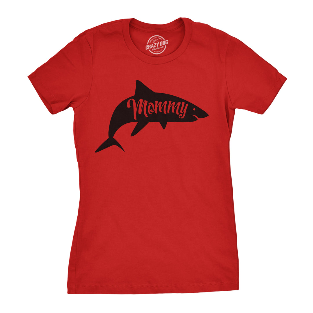 Funny Heather Red - Mommy Shark Mommy Shark Womens T Shirt Nerdy Mother's Day Shark Week Tee