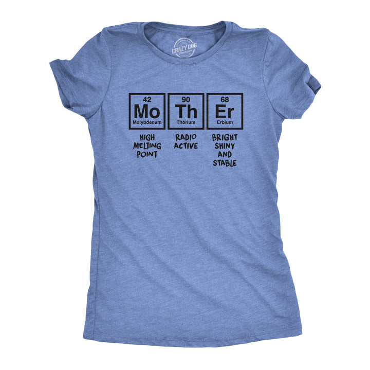 Funny Heather Light Blue Womens T Shirt Nerdy Mother's Day Science Tee