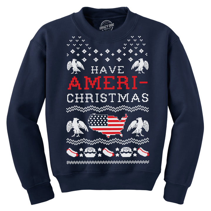 Funny Navy Have Ameri-Christmas Sweatshirt Nerdy Christmas Fourth of July Tee