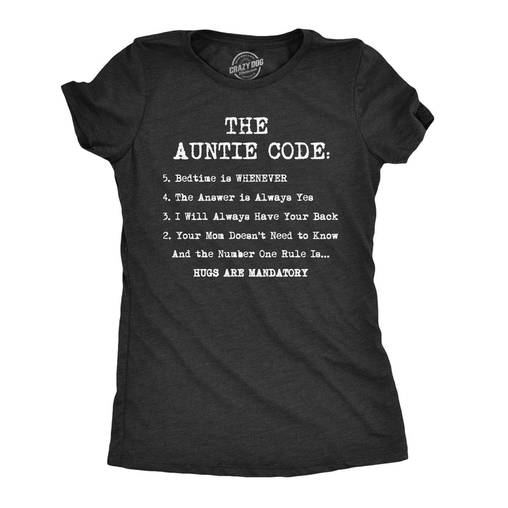 Funny Heather Black Auntie Code Womens T Shirt Nerdy Aunt Tee