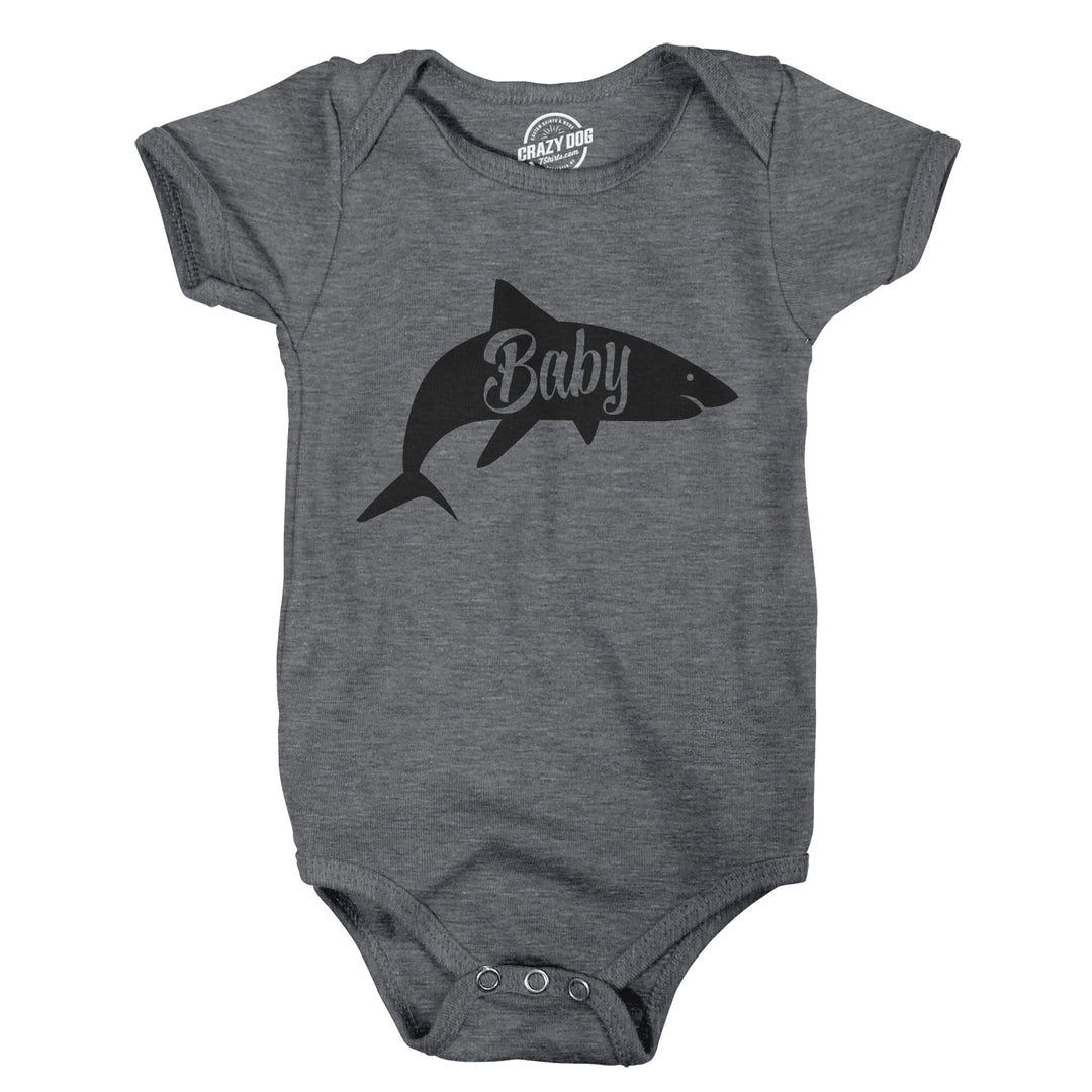 Funny Dark Heather Grey Onesie Nerdy Shark Week Tee