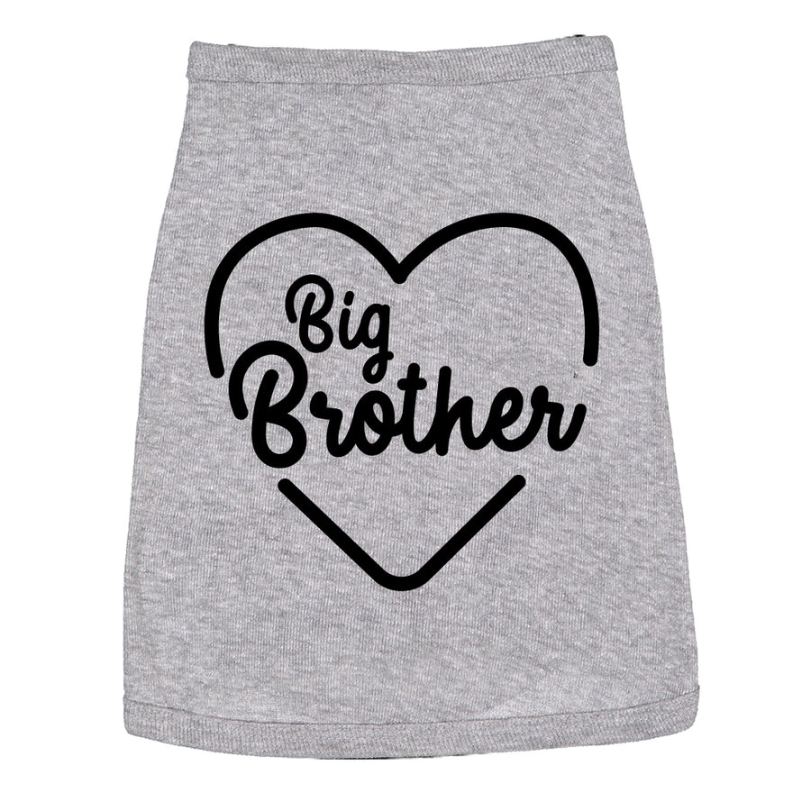 Funny Heather Grey Big Brother Dog Shirt Nerdy Dog Brother Tee