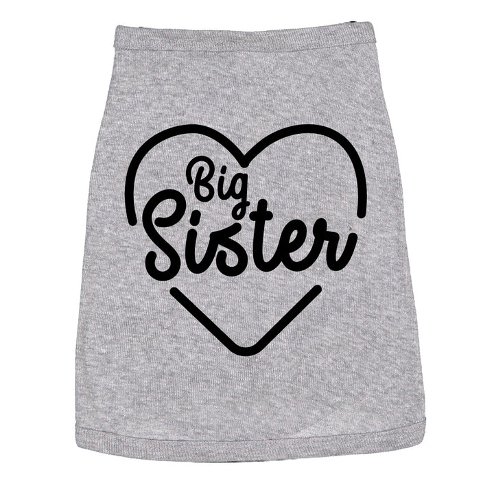 Funny Light Heather Grey Big Sister Dog Shirt Nerdy Sister Tee