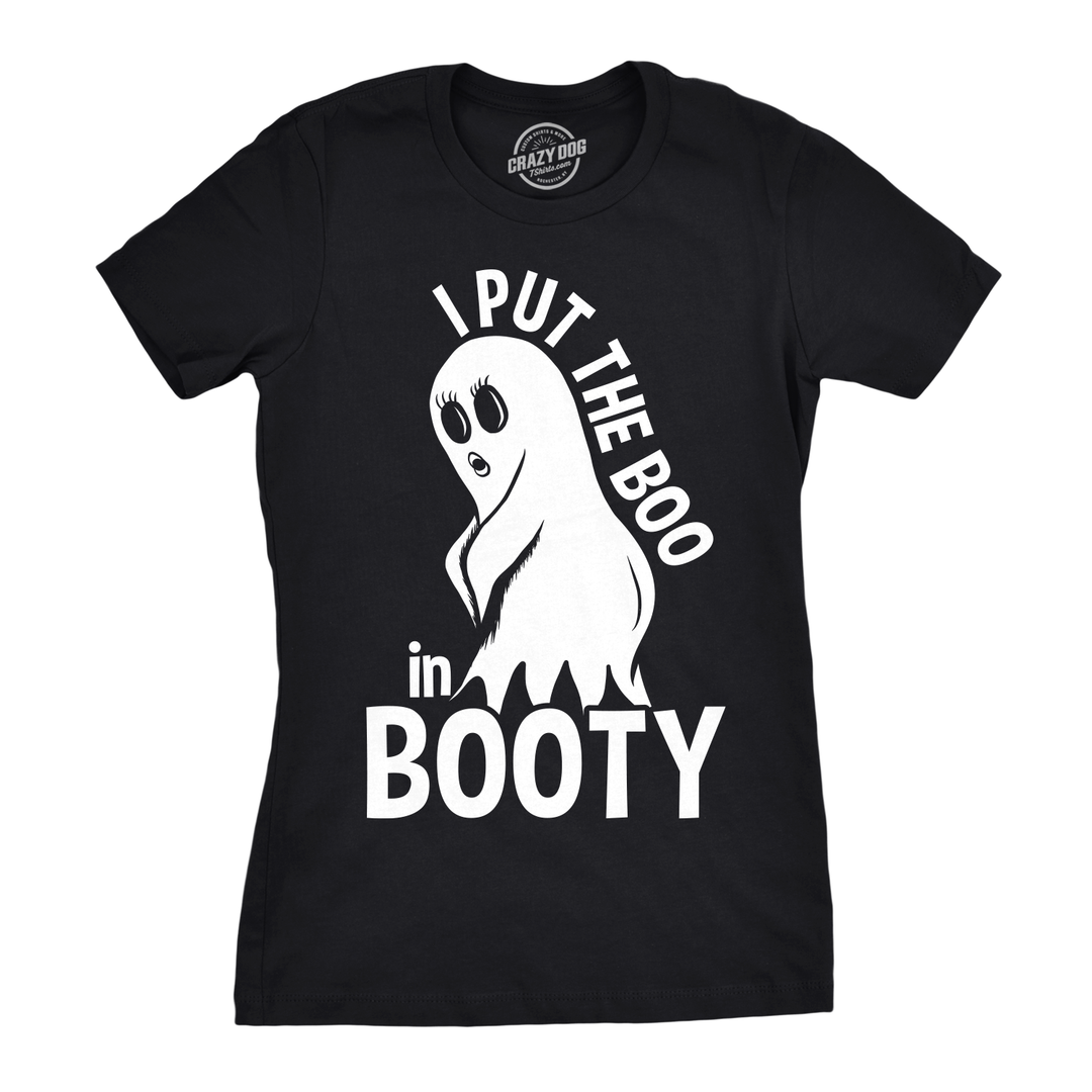 Funny Black I Put The Boo In Booty Womens T Shirt Nerdy Halloween sex Tee