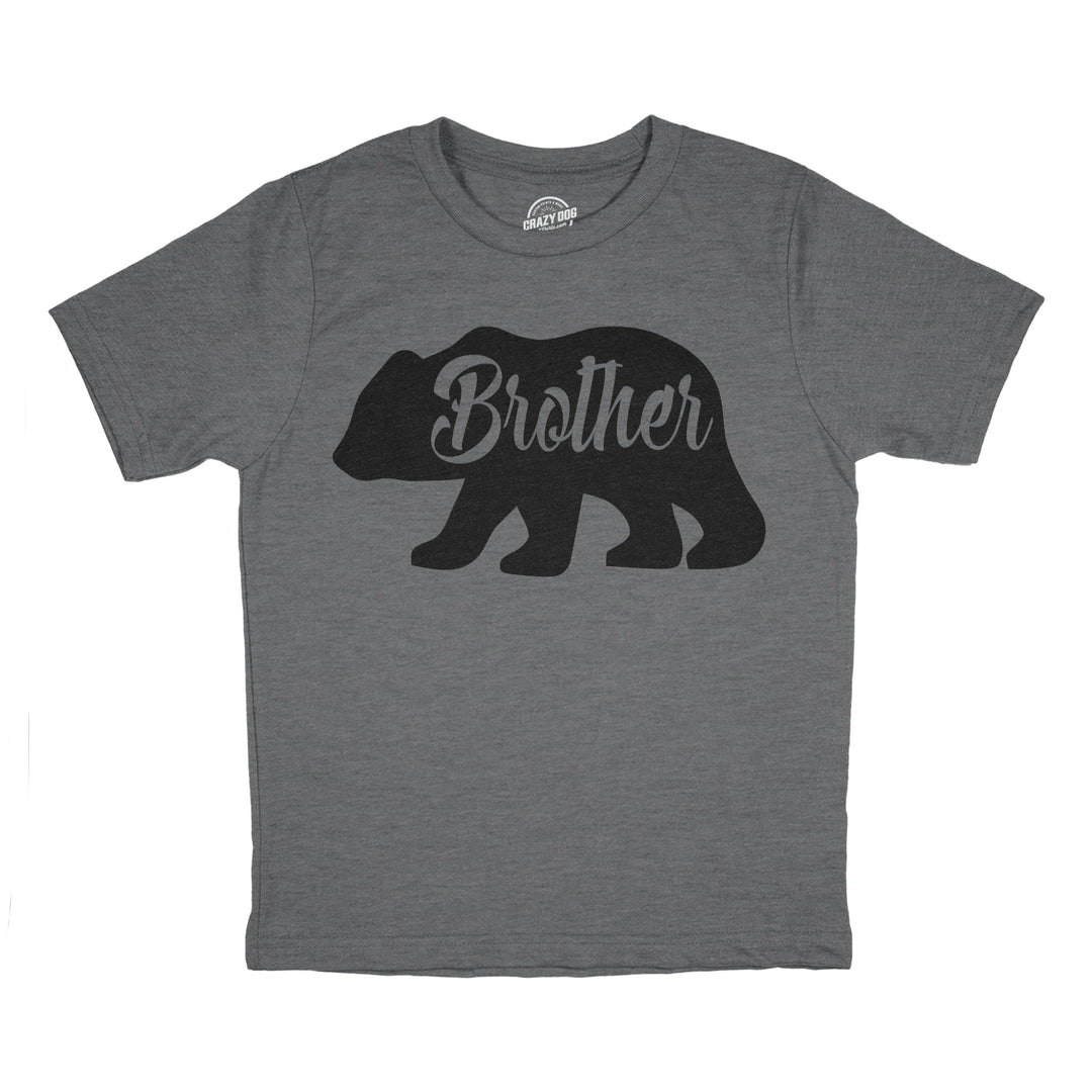 Funny Dark Heather Grey Brother Bear Toddler T Shirt Nerdy Brother Tee