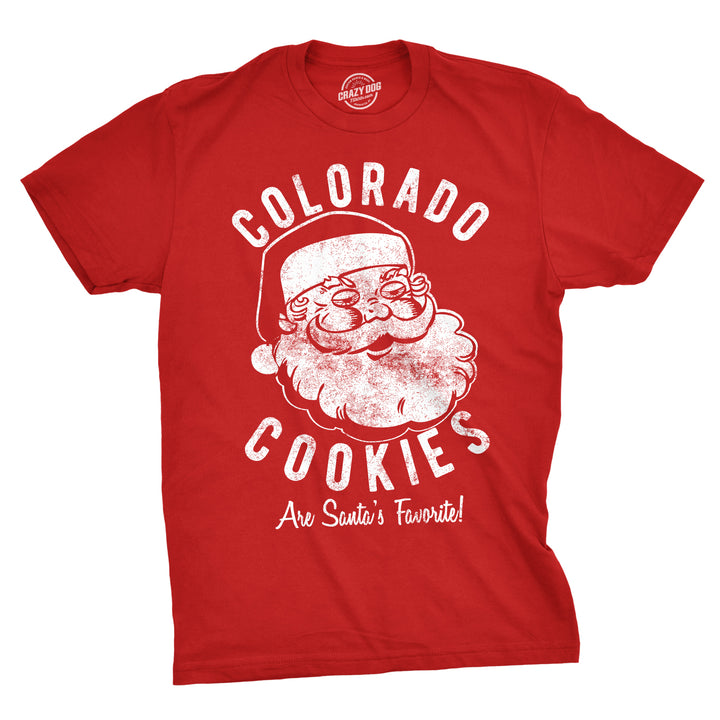 Funny Red Colorado Cookies Mens T Shirt Nerdy Christmas 420 Tee