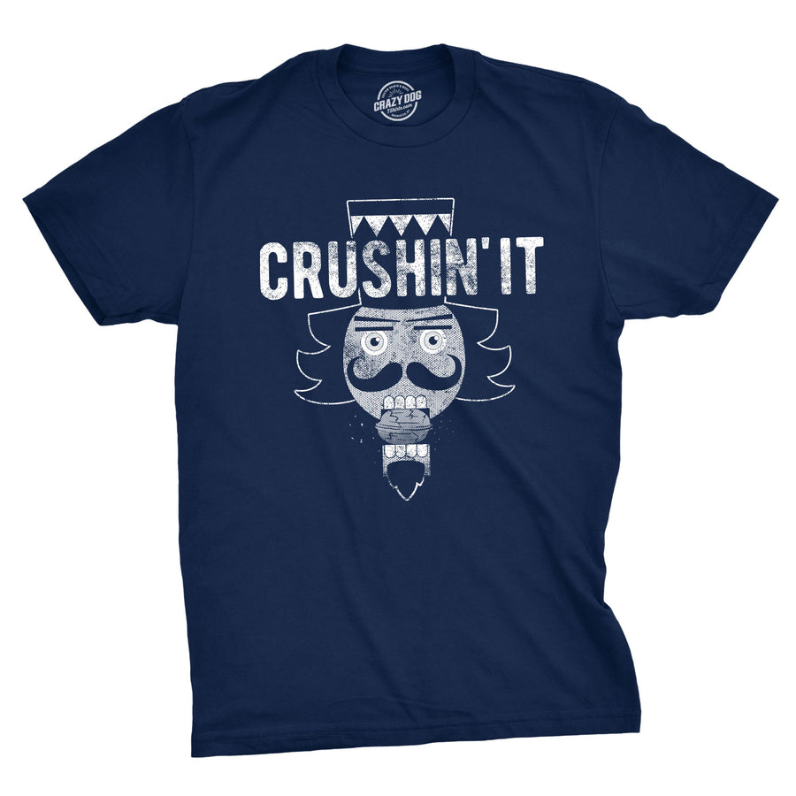 Funny Navy Crushin' It Mens T Shirt Nerdy Christmas Tee