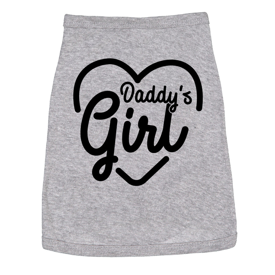 Funny Light Heather Grey Daddy's Girl Dog Shirt Nerdy Father's Day Dog Tee