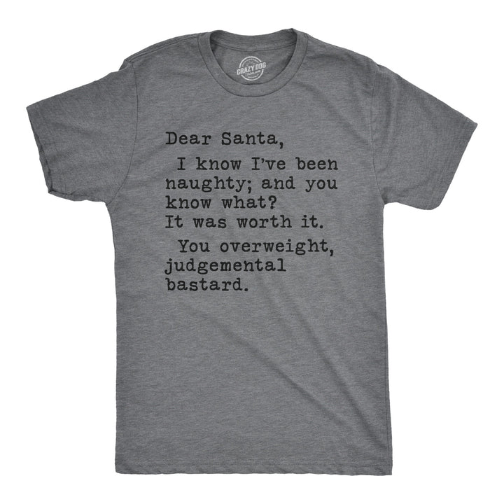 Funny Dark Heather Grey Dea Santa, You Overweight Bastard Mens T Shirt Nerdy Christmas Tee