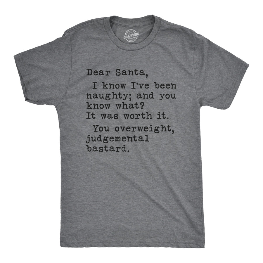 Funny Dark Heather Grey Dea Santa, You Overweight Bastard Mens T Shirt Nerdy Christmas Tee