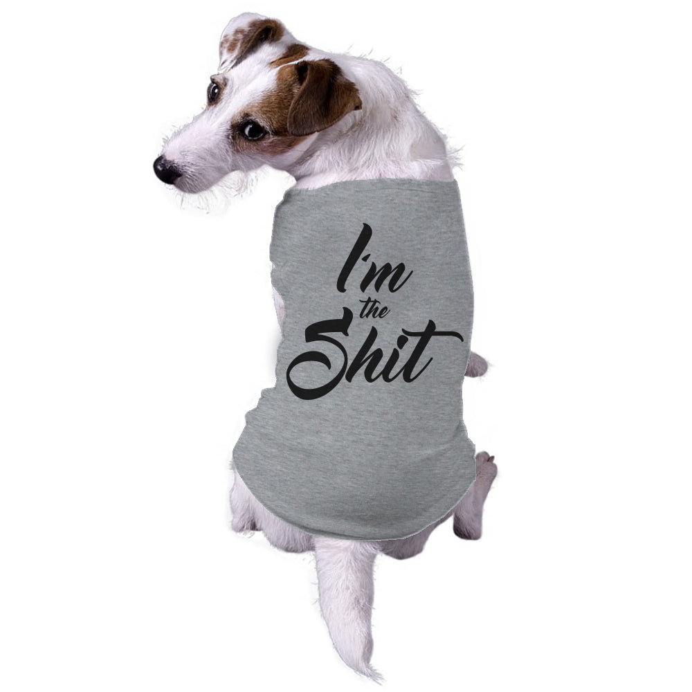 Funny Heather Grey I'm The Shit Dog Shirt Nerdy Dog Tee