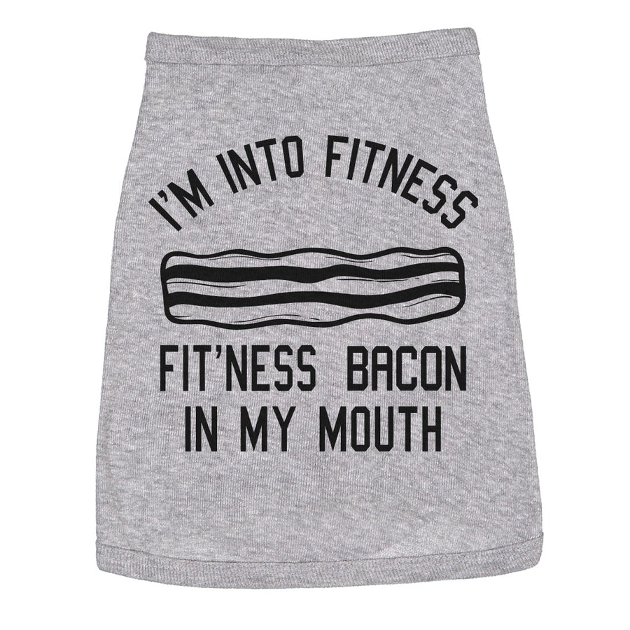 Funny Heather Grey Fitness Bacon Dog Shirt Nerdy Dog Fitness Tee