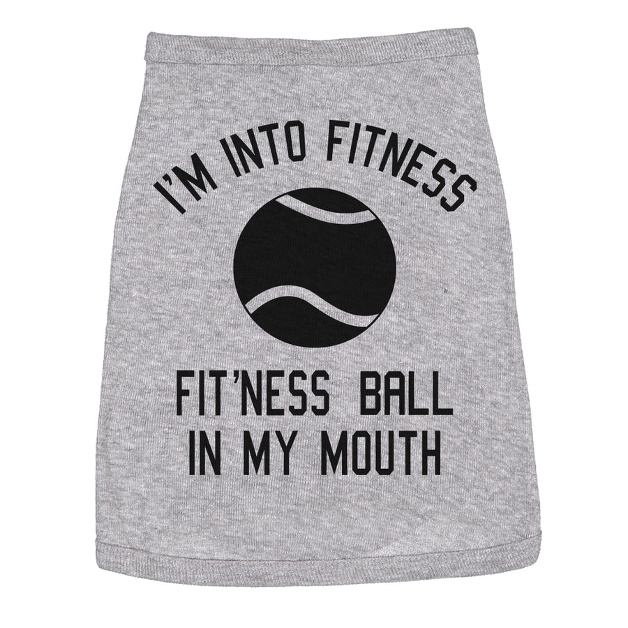 Funny Heather Grey Fitness Ball Dog Shirt Nerdy Dog Fitness Tee