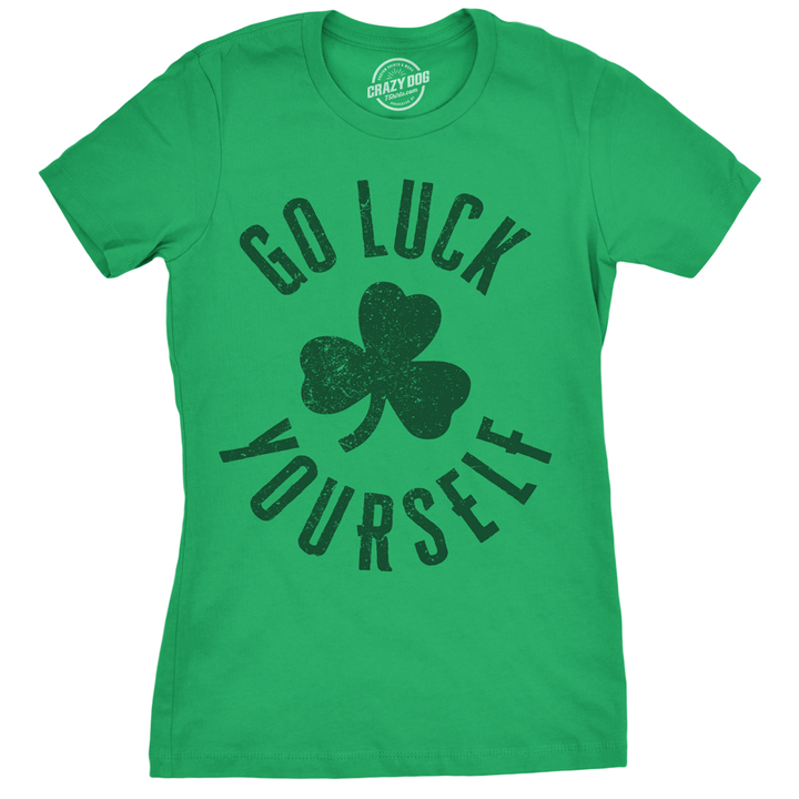 Funny Heather Green - Go Luck Yourself Womens T Shirt Nerdy Saint Patrick's Day Sex Tee