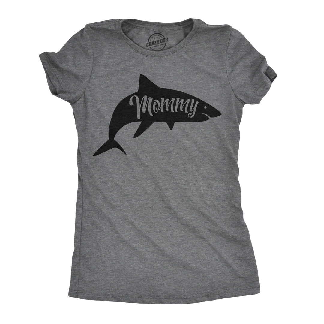 Funny Dark Heather Grey - Mommy Shark Mommy Shark Womens T Shirt Nerdy Mother's Day Shark Week Tee