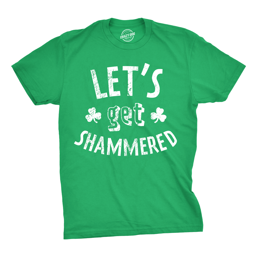 Funny Green Shammered Mens T Shirt Nerdy Saint Patrick's Day Drinking Tee