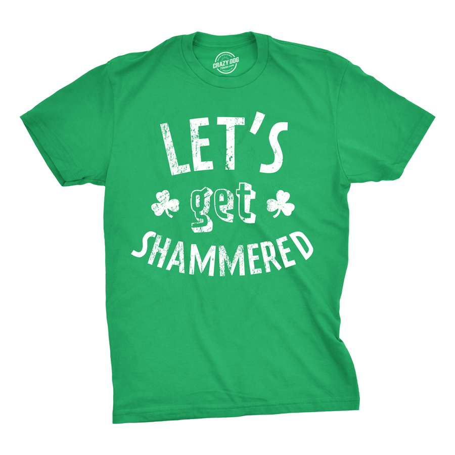 Funny Green Shammered Mens T Shirt Nerdy Saint Patrick's Day Drinking Tee