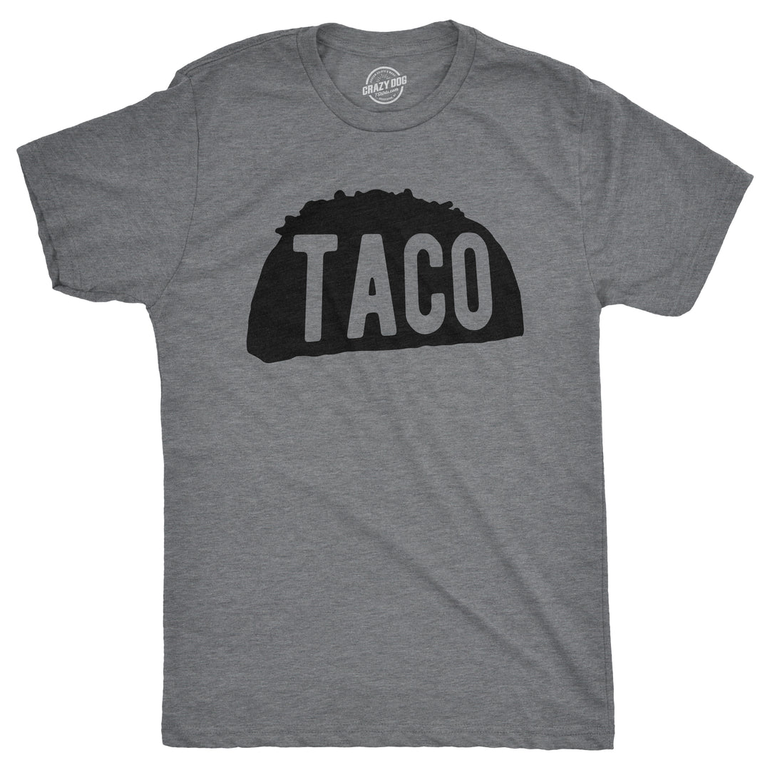 Funny Dark Heather Grey Taco Mens T Shirt Nerdy Cinco De Mayo food Tee