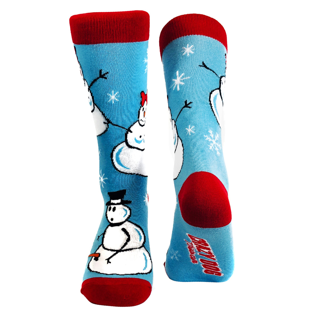 Funny Light Blue Snowpeople Sock Nerdy Christmas Sex toilet Tee