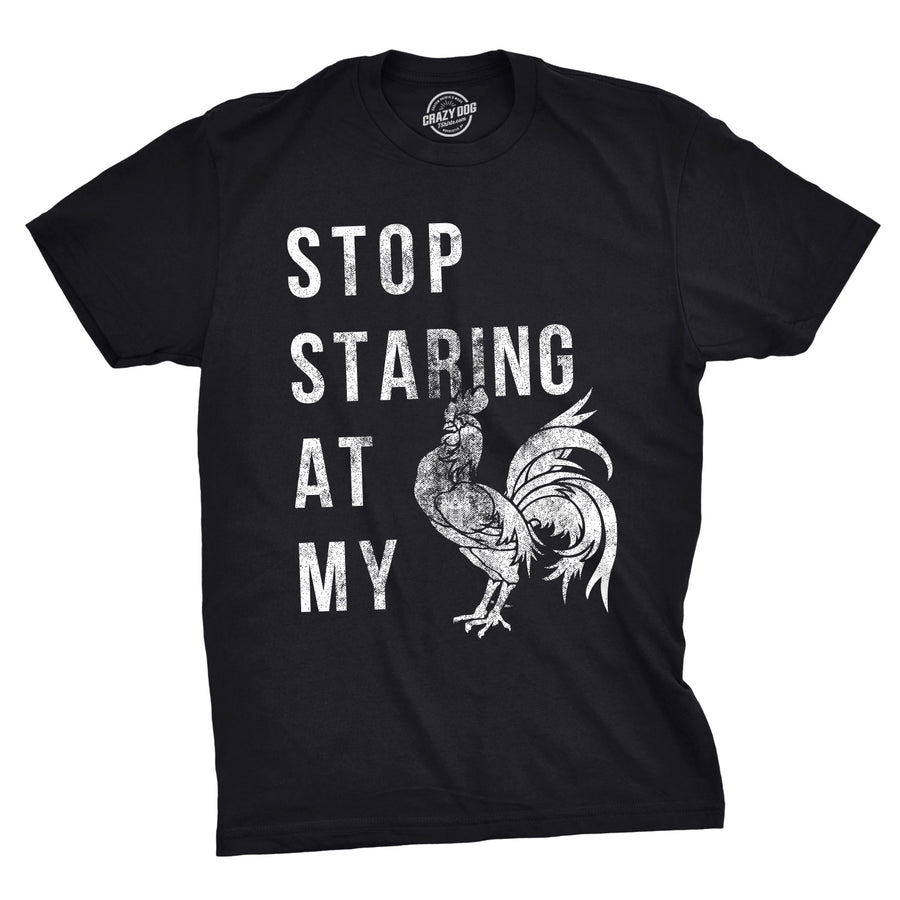 Funny Black Stop Staring At My Cock Mens T Shirt Nerdy sex Tee