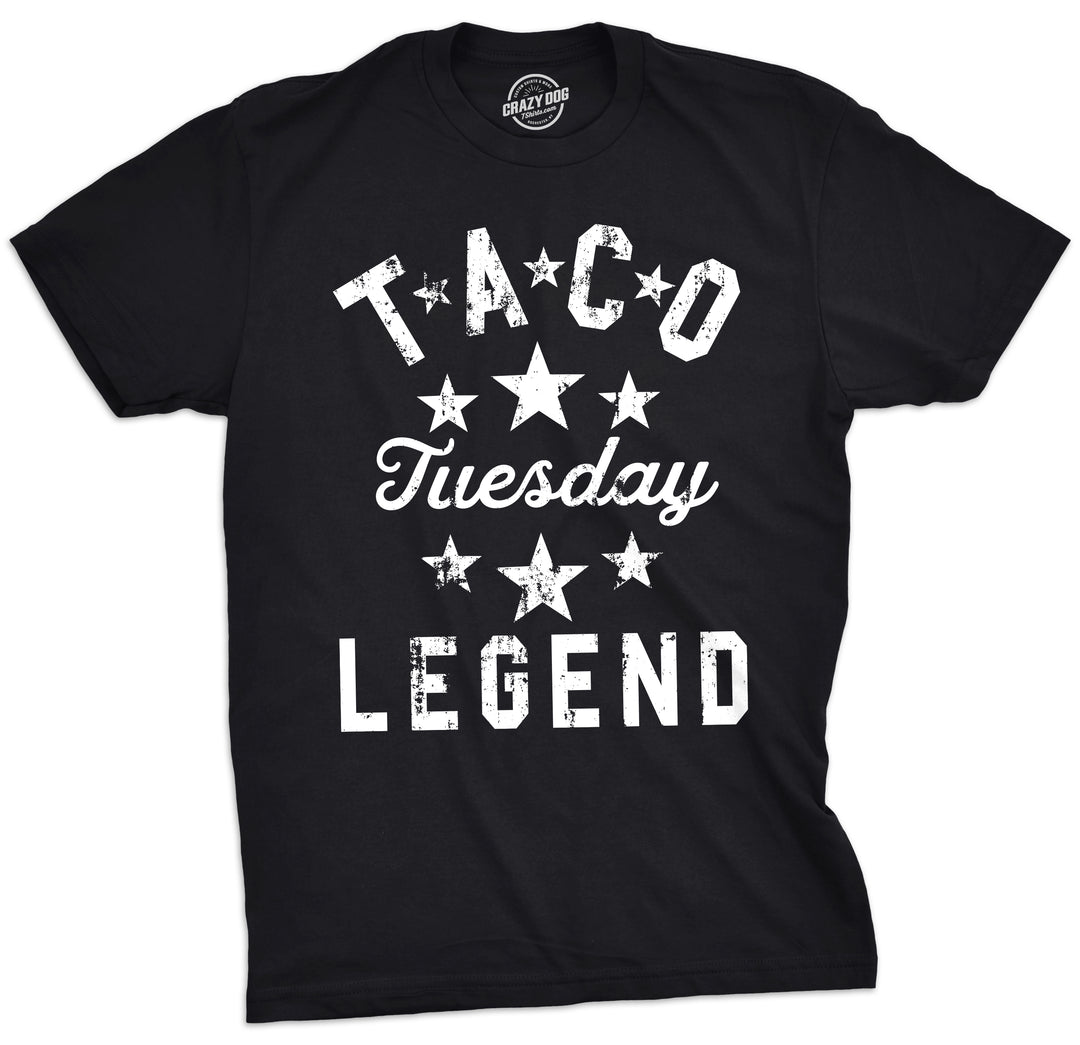 Funny Black Taco Tuesday Legend Mens T Shirt Nerdy Cinco De Mayo Food Tee