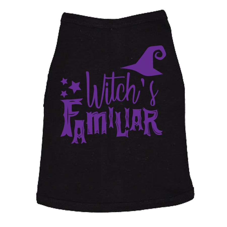 Funny Black Witch's Familiar Dog Shirt Nerdy Halloween Dog Tee