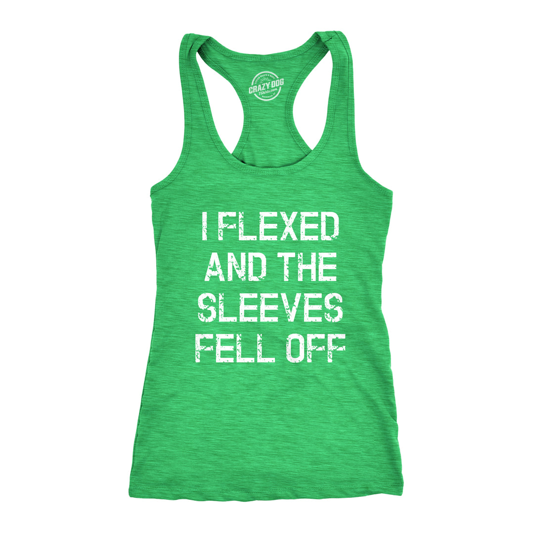 Funny Heather Green Womens Tank Top Nerdy Fitness Tee