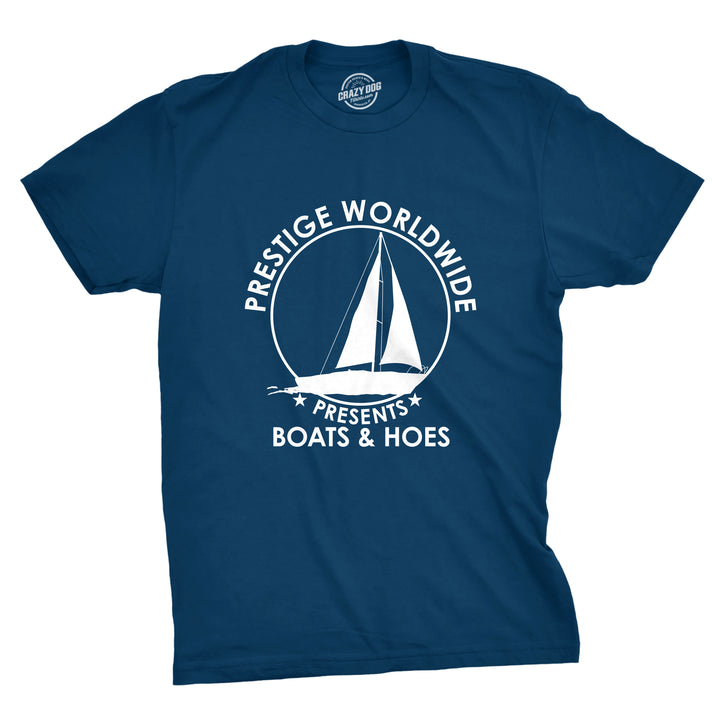 Funny Heather Navy - Prestige Worldwide Prestige Worldwide Boats & Hoes Mens T Shirt Nerdy TV & Movies Tee