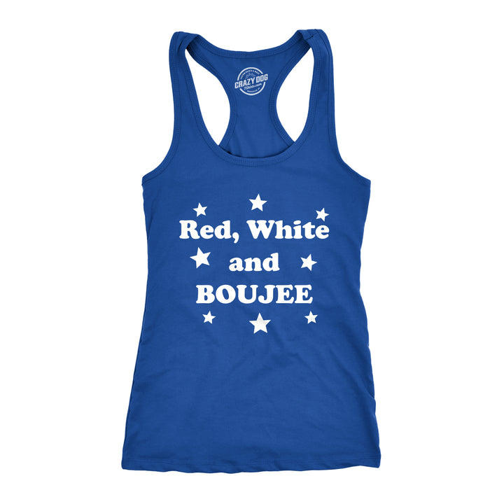 Funny Royal Red White and Boujee Womens Tank Top Nerdy Fourth of July Fitness Tee