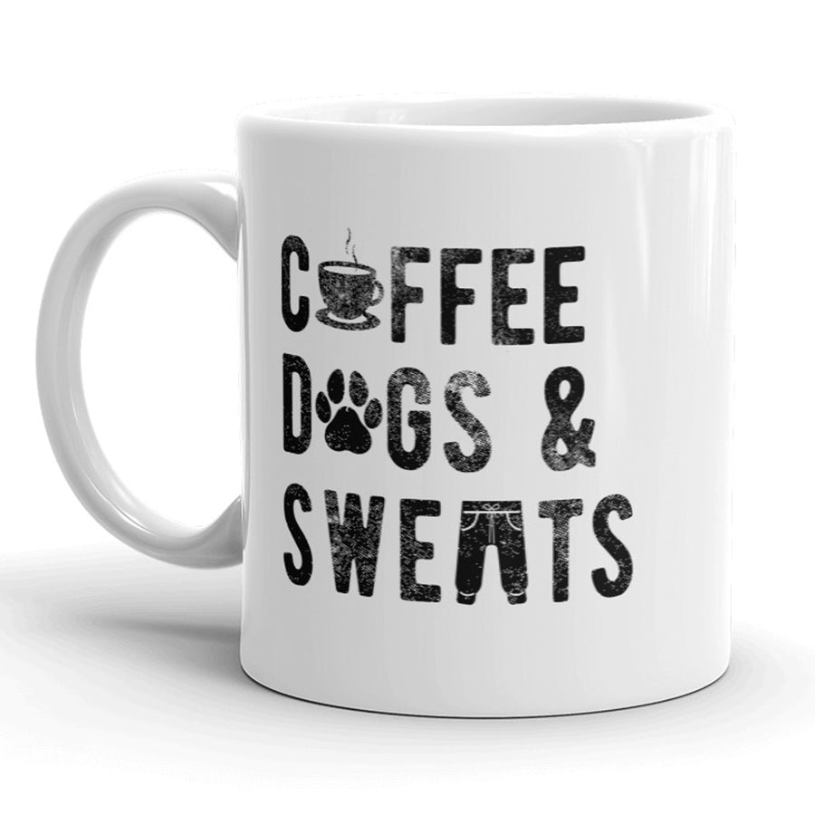 Funny White Coffee Dogs And Sweats Coffee Mug Nerdy dog Tee