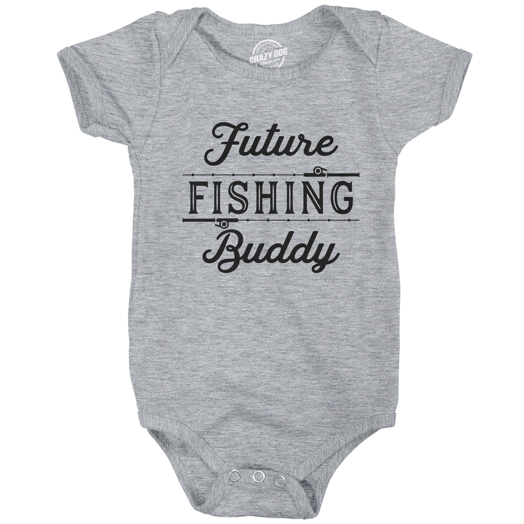 Funny Light Heather Grey Future Fishing Buddy Onesie Nerdy Fishing Tee