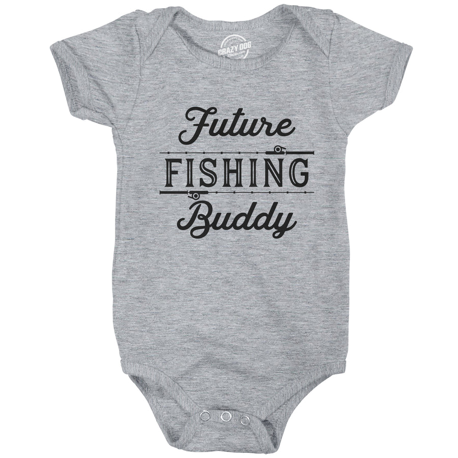 Funny Light Heather Grey Future Fishing Buddy Onesie Nerdy Fishing Tee