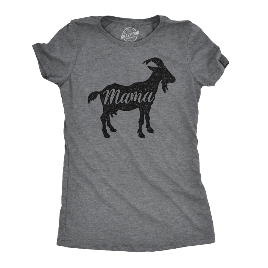 Funny Dark Heather Grey - Mama Goat Mama Goat Womens T Shirt Nerdy Mother's Day Animal Tee