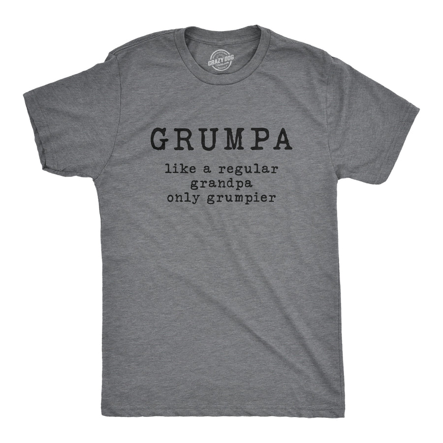 Funny Dark Heather Grey Grumpa Mens T Shirt Nerdy Grandfather Sarcastic Tee